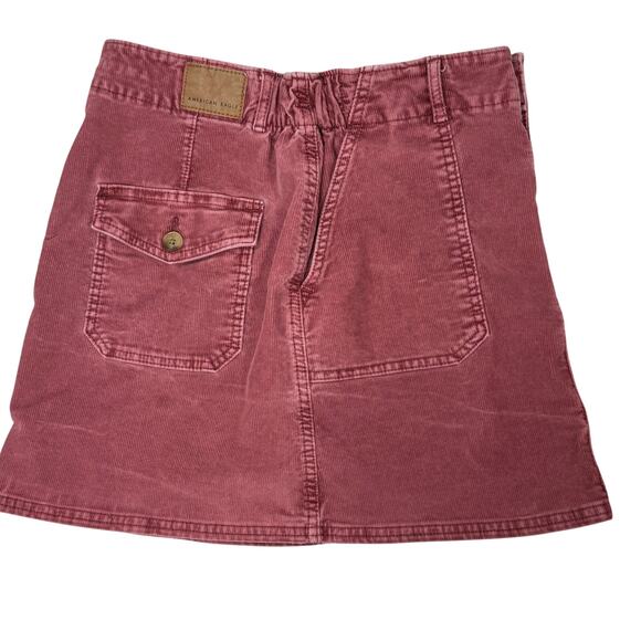 American Eagle Rose Pink Corduroy Mini Skirt Women’s 4 27” Waist - Picture 3 of 8